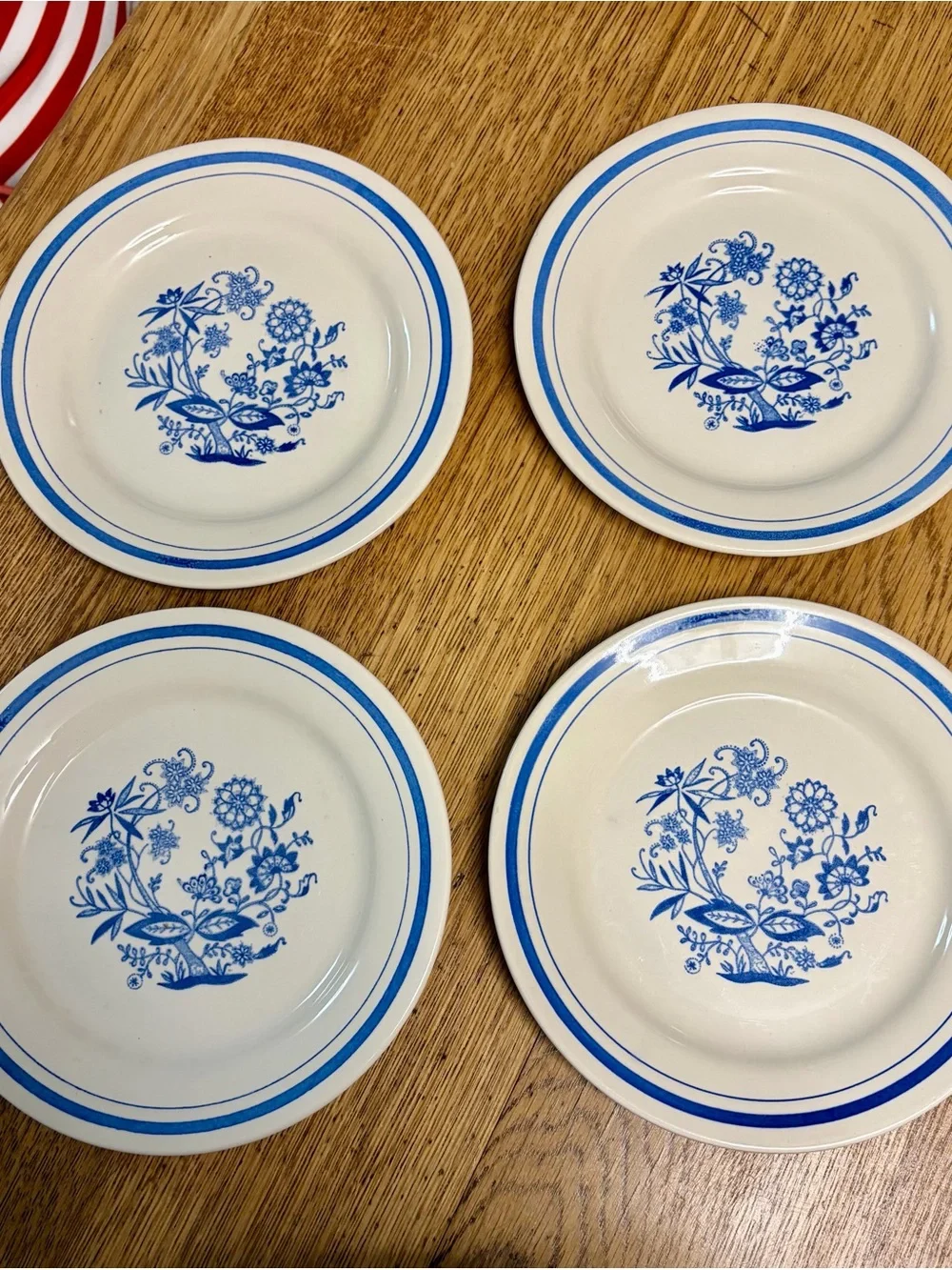 Oxford Blue Floral Ceramic Salad Plates - Set of 4